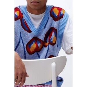 Pacsun Fashion Scholarship Fund X Allegra Abrams Cherry Sweater Vest NEW S‎